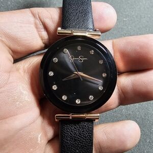 jessica simpson Ladies Quartz Fashion watch Black Rose Gold js0020rg Working see